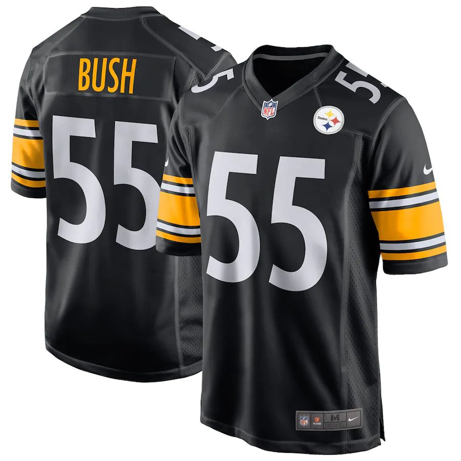 Men Pittsburgh Steelers #55 Devin Bush Nike Black Game Player NFL Jersey